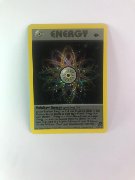 Pokemon Single Card - 1st Edition Team Rocket 17/82 Rainbow Energy Holo