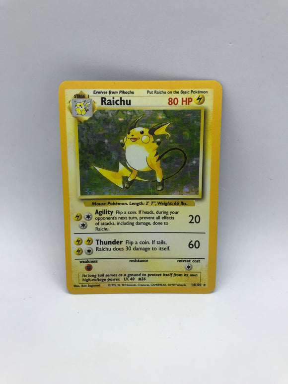 Pokemon Single Card - Base Set 014/102 Raichu Rare Holo