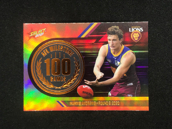 AFL Single Card - 2021 Select Footy Stars Milestone MG7 Harris Andrews