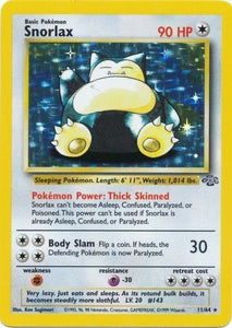 Pokemon Single Card - Jungle Set 11/64 Snorlax Rare Holo Med Play