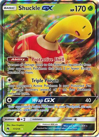 Pokemon Single Card - Lost Thunder 017/214 Shuckle GX Pack Fresh