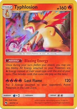 Pokemon Single Card - Lost Thunder 042/214 Typhlosion Holo Rare Pack Fresh
