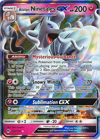 Pokemon Single Card - Lost Thunder 132/214 Alolan Ninetales GX Pack Fresh