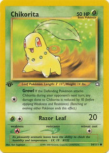 Pokemon Single Card - Neo Genesis 1st Edition 54/111 Chikorita Common Pack Fresh