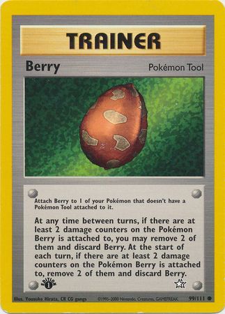 Pokemon Single Card - Neo Genesis 1st Edition 99/111 Berry Common Pack Fresh