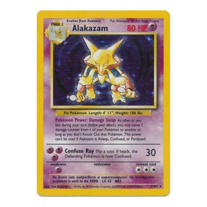 Pokemon Single Card - Base Set 001/102 Alakazam Rare Holo Mint Condition