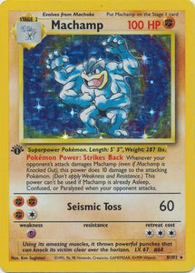 Pokemon Single Card - Base Set 008/102 Machamp Rare Holo Med Play