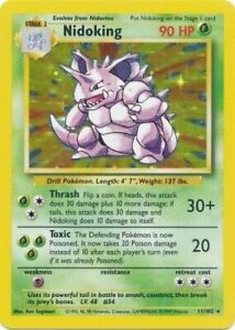 Pokemon Single Card - Base Set 011/102 Nidoking Rare Holo Med Play