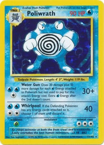 Pokemon Single Card - Base Set 013/102 Poliwrath Rare Holo Light Play