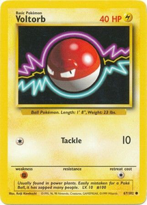 Pokemon Single Card - Base Set 067/102 Voltorb Common Near Mint