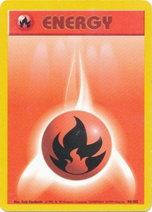 Pokemon Single Card - Base Set 098/102 Fire Energy Common Near Mint