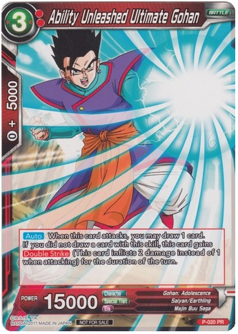 Dragon Ball Super Single Card - P-020 Ability Unleashed Ultimate Gohan Non-Foil Promo Card Mint Condition
