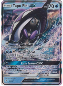 Pokemon Single Card - Burning Shadows 039/147 Tapu Fini GX Pack Fresh