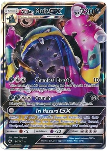 Pokemon Single Card - Burning Shadows 084/147 Alolan Muk GX Pack Fresh