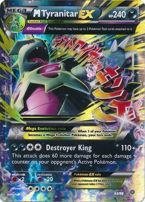 Pokemon Single Card -  Ancient Origins 43/98 Mega Tyranitar EX Pack Fresh