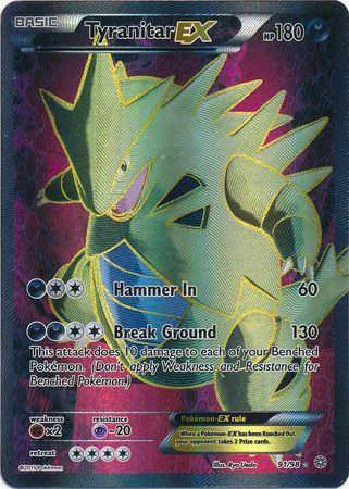 Pokemon Single Card -  Ancient Origins 91/98 Tyranitar EX Ultra Rare Full Art Pack Fresh