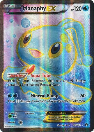 Pokemon Single Card -  Break Point 116/122 Manaphy EX Ultra Rare Full Art Near Mint