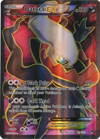 Pokemon Single Card -  Break Point 118/122 Darkrai EX Ultra Rare Full Art Near Mint