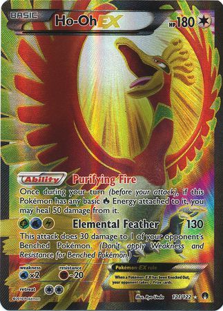 Pokemon Single Card - Break Point 121/122 Ho-Oh EX Ultra Rare Full Art Near Mint