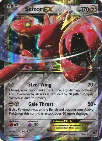 Pokemon Single Card -  Break Point 076/122 Scizor EX Pack Fresh