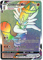 Pokemon Single Card - Rebel Clash 194/192 Cinderrace Vmax Rainbow Secret Rare Pack Fresh