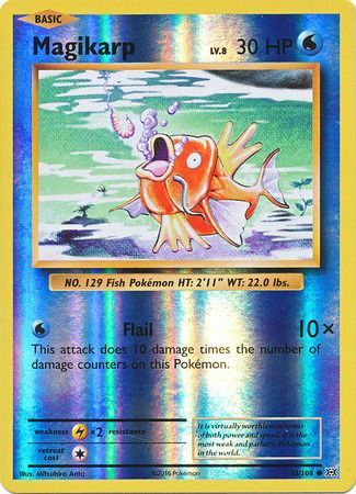 Pokemon Single Card - Evolutions 033/108 Magikarp Reverse Holo Common Pack Fresh