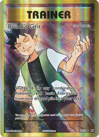 Pokemon Single Card - Evolutions 107/108 Brock's Grit Ultra Rare Full Art Ultra Rare Pack Fresh