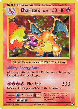 Pokemon Single Card - Evolutions 011/108 Holo Charizard Played Condition