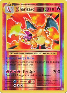 Pokemon Single Card - Evolutions 011/108 Reverse Holo Charizard Played Condition