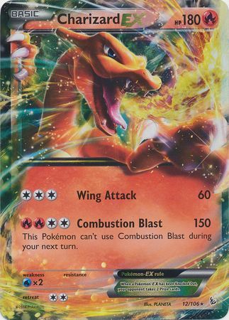 Pokemon Single Card - Flashfire 012/106 Charizard EX Near Mint
