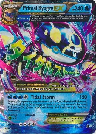 Pokemon Single Card - Primal Clash 055/160 Primal Kyogre EX Near Mint