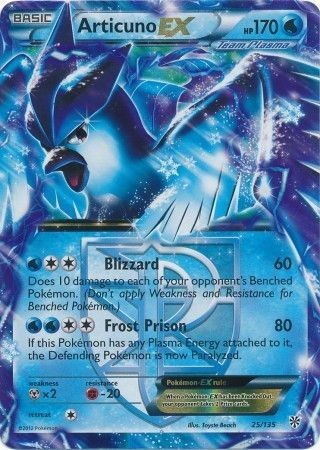 Pokemon Single Card - Plasma Storm 025/135 Articuno EX Pack Fresh