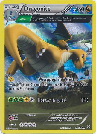 Pokemon Single Card - Roaring Skies 052/108 Dragonite Reverse Holo Near Mint