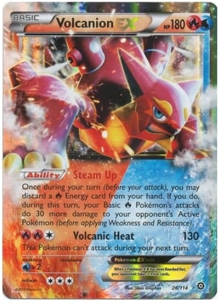 Pokemon Single Card - Steam Siege 026/114 Volcanion EX Pack Fresh