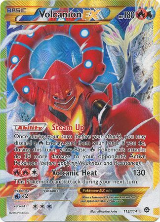 Pokemon Single Card - Steam Siege 115/114 Volcanion EX Secret Rare Full Art Near Mint