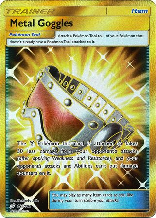 Pokemon Single Card - Team Up 195/181 Metal Goggles Gold Secret Rare Full Art  Pack Fresh