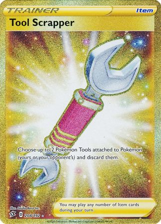 Pokemon Single Card - Rebel Clash 208/192 Tool Scrapper Gold Secret Rare Full Art Pack Fresh