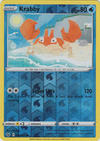 Pokemon Single Card - Sword & Shield 043/202 Krabby Reverse Holo Common Pack Fresh