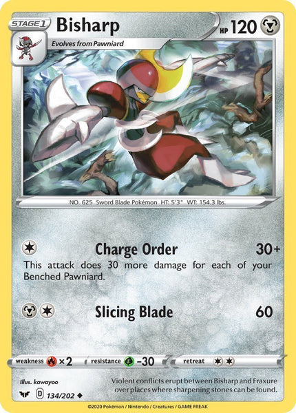 Pokemon Single Card - Sword & Shield 134/202 Bisharp Uncommon Pack Fresh