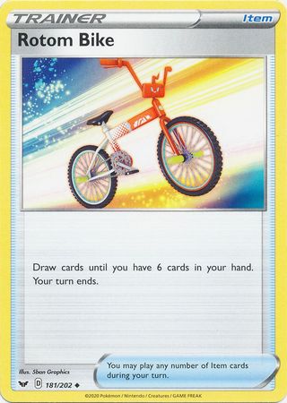 Pokemon Single Card - Sword & Shield 181/202 Rotom Bike Uncommon Pack Fresh