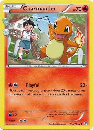 Pokemon Single Card - Generations Radiant Collection RC03/RC32 Charmander Common Near Mint