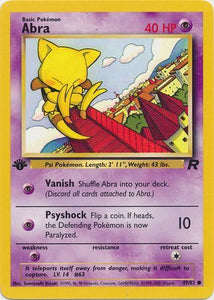 Pokemon Single Card - 1st Edition Team Rocket 49/82 Abra Common Pack Fresh