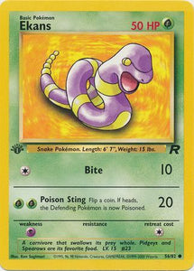 Pokemon Single Card - 1st Edition Team Rocket 56/82 Ekans Common Pack Fresh