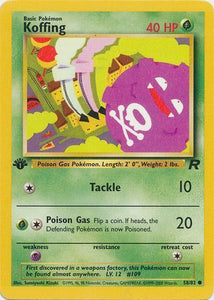 Pokemon Single Card - 1st Edition Team Rocket 58/82 Koffing Common Pack Fresh