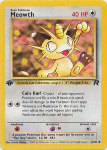 Pokemon Single Card - 1st Edition Team Rocket 62/82 Meowth Common Pack Fresh