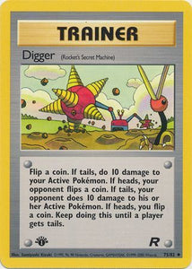 Pokemon Single Card - 1st Edition Team Rocket 75/82 Digger Uncommon Pack Fresh