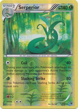 Pokemon Single Card - Fates Collide 007/124 Serperior Reverse Holo Rare Near Mint