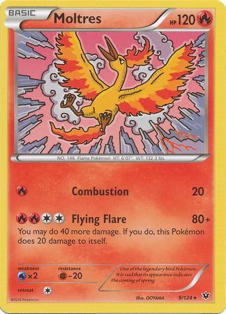 Pokemon Single Card - Fates Collide 009/124 Moltres Rare Near Mint