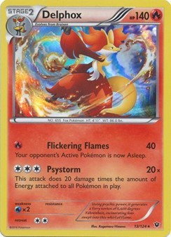 Pokemon Single Card - Fates Collide 013/124 Delphox Holo Rare Near Mint