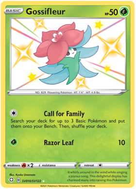 Pokemon Single Card - Shining Fates SV010/SV122 Gossifleur Pack Fresh